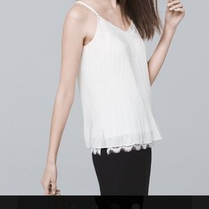 Cream Silky Pleated Camisole